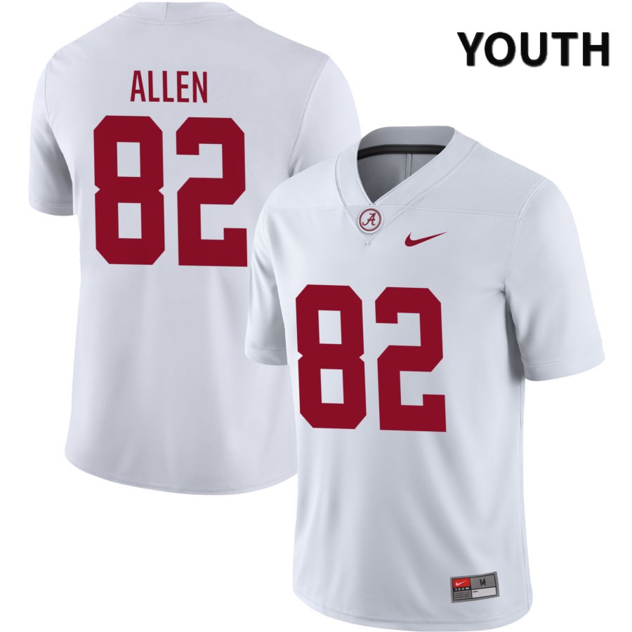 Alabama Crimson Tide Youth Chase Allen #82 NIL White 2022 NCAA Authentic Stitched College Football Jersey DT16E41UC
